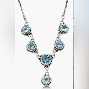 Samuel B. Silver and Blue Topaz Gemstone Necklace